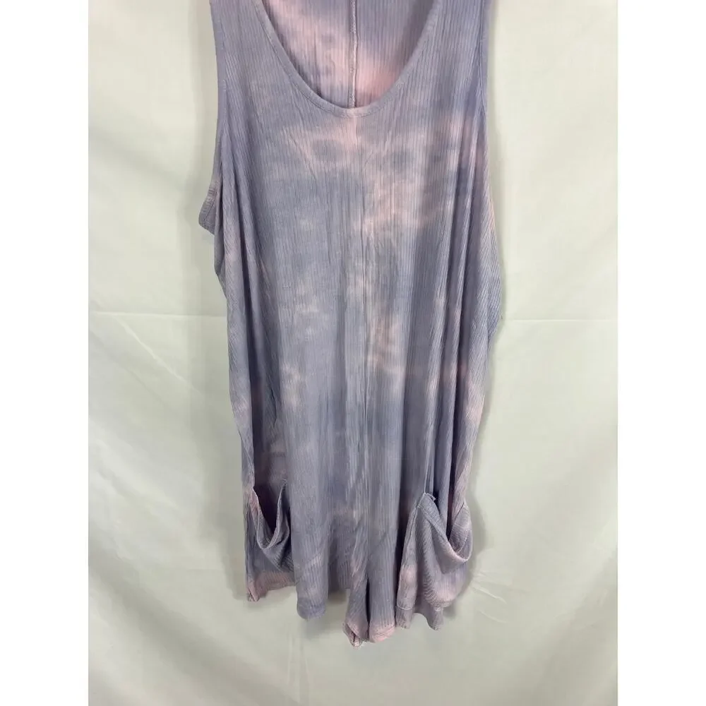 NWT Grayson Social Sleepwear Purple Tie Dye Romper Size 1X